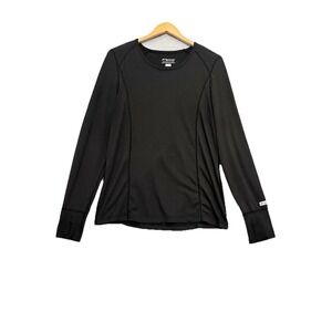 Terramar Base Layer Shirt Womens Size XL Black Thumbhole Outdoor Lightweight